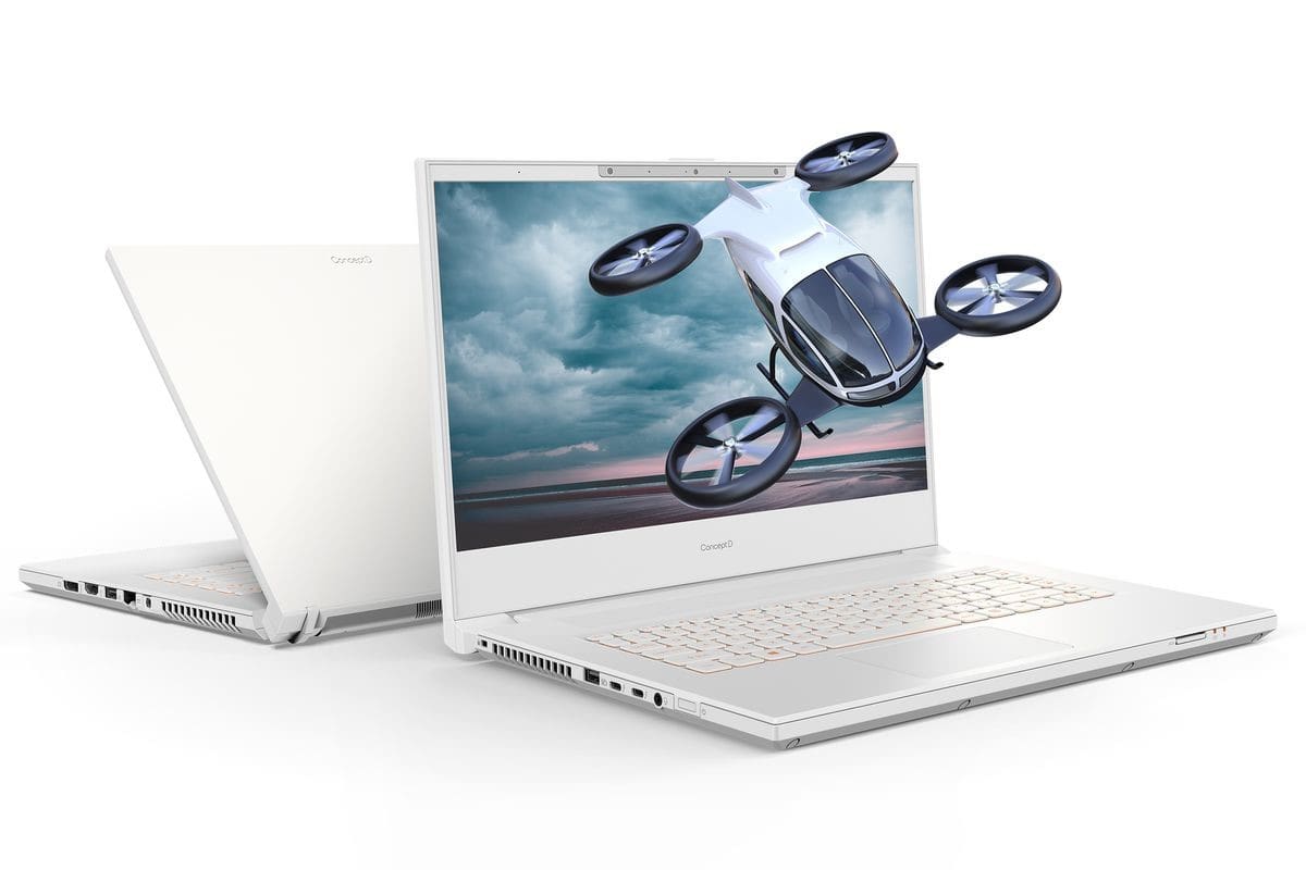 بدنه و پیکربندی لپ‌تاپ Acer ConceptD 7 SpatialLabs Edition سفید - چیکاو