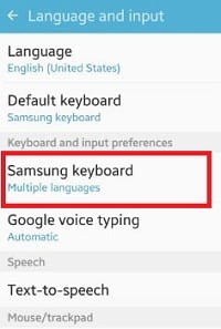 گزینه Samsung Keyboard - چیکاو