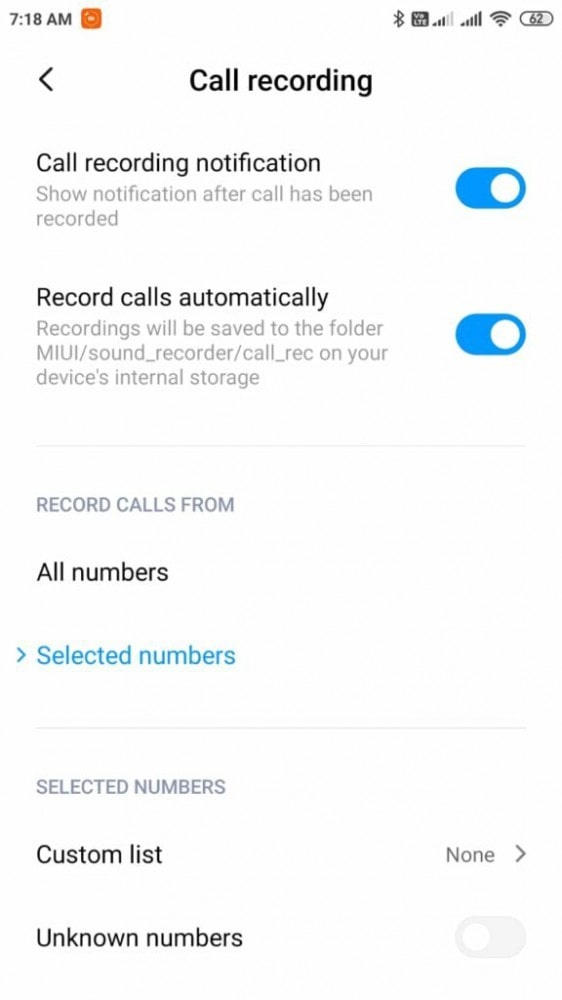 ضبط تماس سفارشی در گوشی های مبتنی بر MIUI