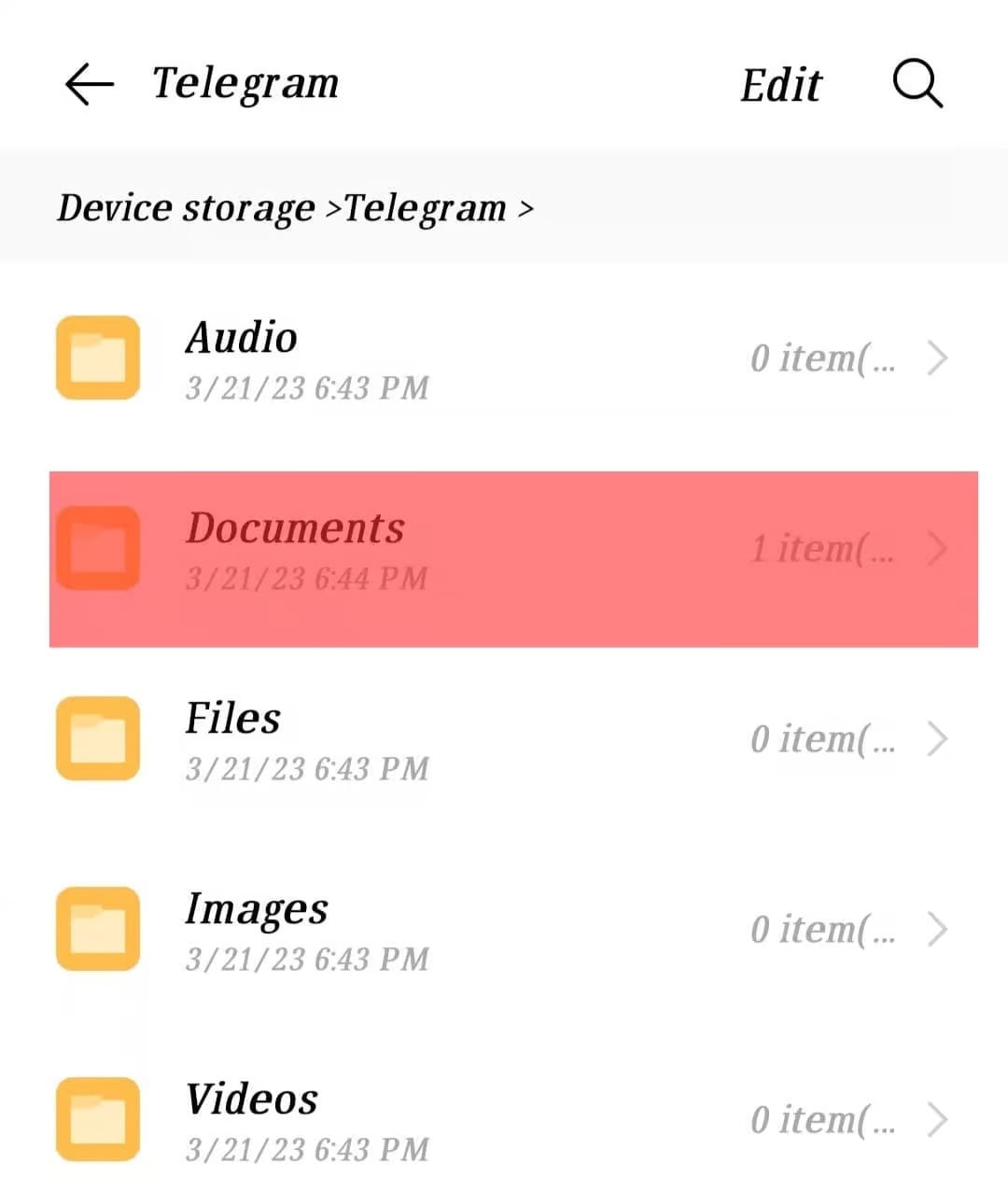 محل ذخیره دانلودهای تلگرام از File Manager در اندروید - چیکاو