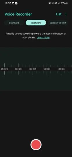 حالت های ضبط صدا در One UI 6.0 - چیکاو