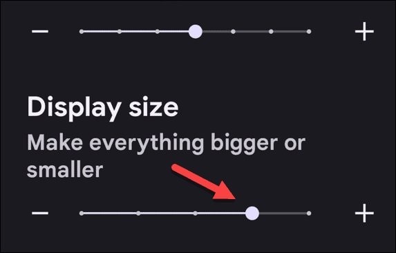 Slider Size Display تنظیمات Android - چیکاو