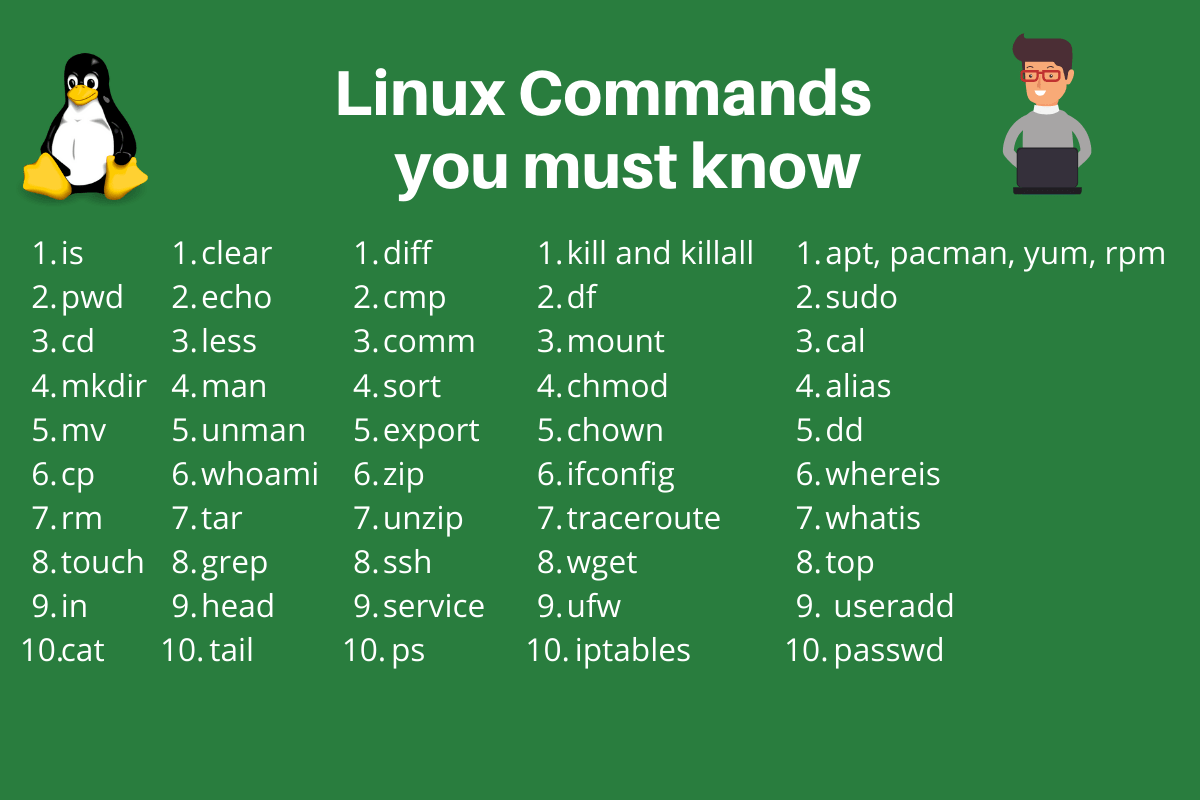 آموزش 7 دستور لینوکس کاربردی + مثال | دستورات لینوکس مهم