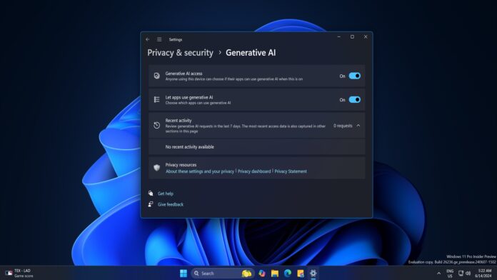 ویندوز 11 تنظیمات حریم خصوصی جدیدی را برای مدیریت هوش مصنوعی اضافه می کند - چیکاو