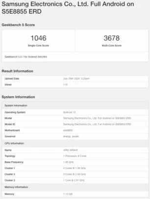 نمرات سامسونگ Exynos 1580 Geekbench به بیرون درز کرد - چیکاو