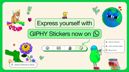 استیکرهای واتساپ Giphy - چیکاو