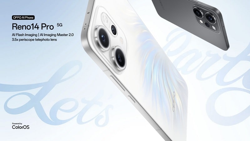 نسخه جهانی Oppo Reno 14 Pro با چهار دوربین و باتری ۶۲۰۰ میلی‌آمپرساعت رونمایی شد - چیکاو