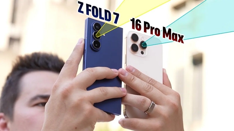 مقایسه دوربین Galaxy Z Fold 7 با آیفون 16 پرو مکس| کدام‌یک بهتر است؟ - چیکاو