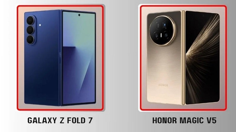 مقایسه Galaxy Z Fold 7 سامسونگ با Honor Magic V5: کدام گوشی تاشوی باریک‌تر برنده است؟ - چیکاو