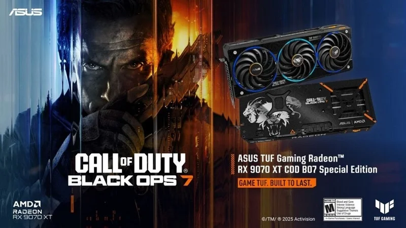 ایسوس از کارت گرافیک TUF Gaming Radeon RX 9070 XT نسخه ویژه Call of Duty: Black Ops 7 رونمایی کرد - چیکاو