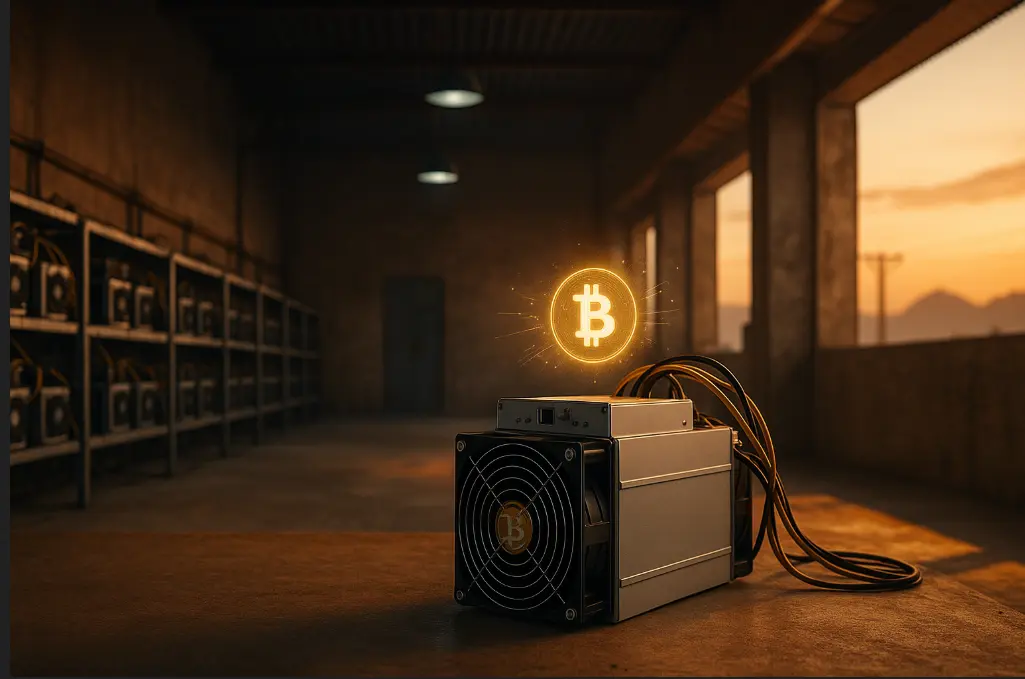تصویری از یک ماینر در یک اتاق