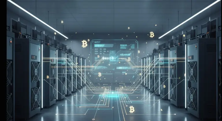 تصویری از یک اتاق که تعداد زیادی ماینر در ان قرار دارد