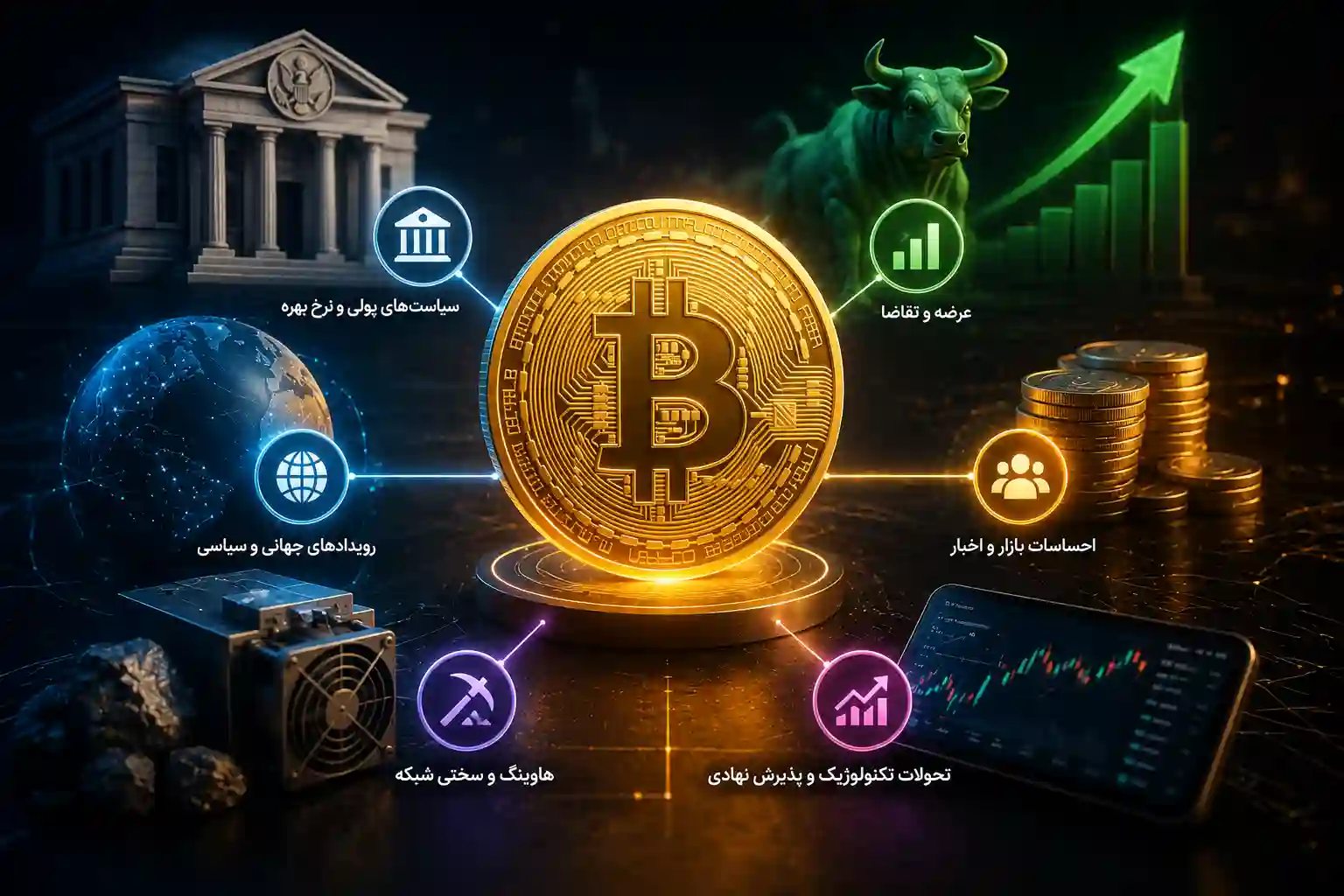 عوامل موثر بر قیمت بیت کوین