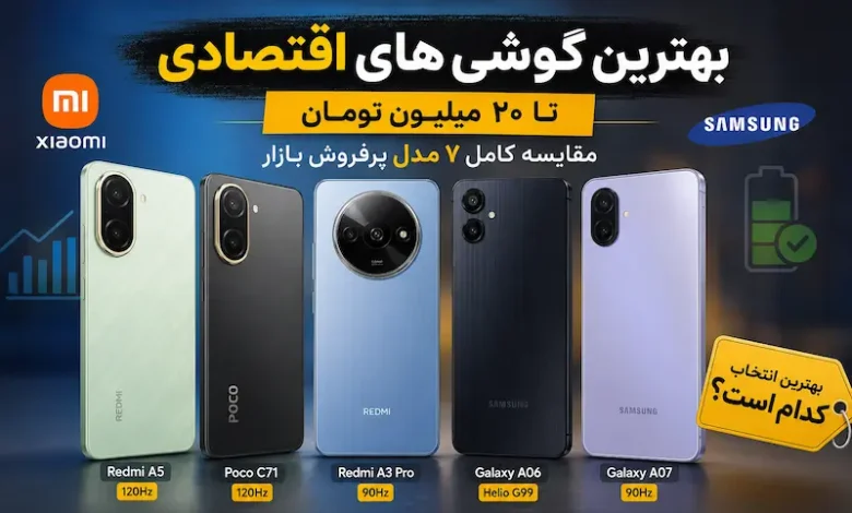 بهترین گوشیهای تا 20 میلیون تومان در بازار ایران | تیر 1405 - چیکاو