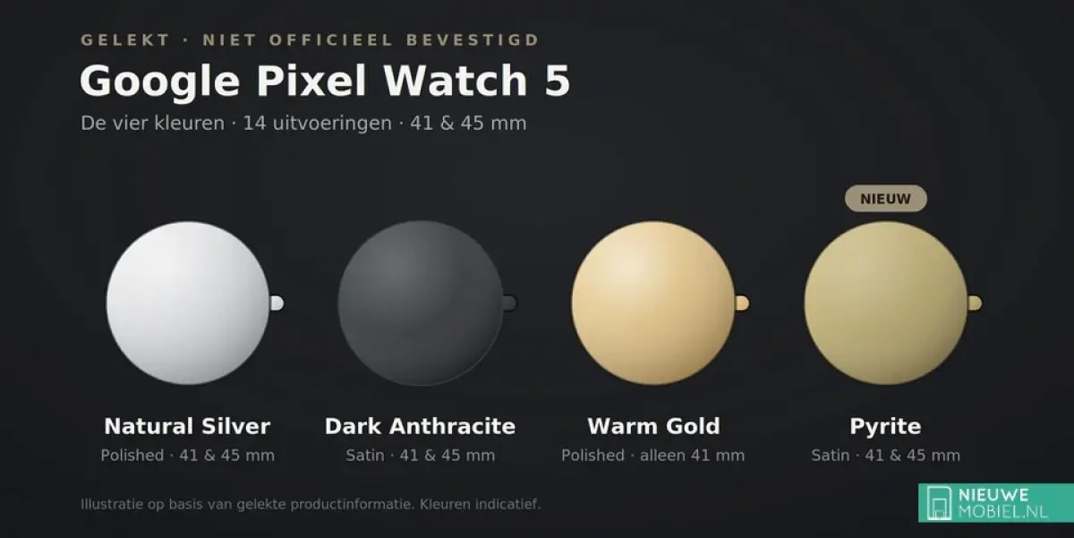 Pixel Watch 5 در چه رنگ‌هایی عرضه می‌شود؟ - چیکاو